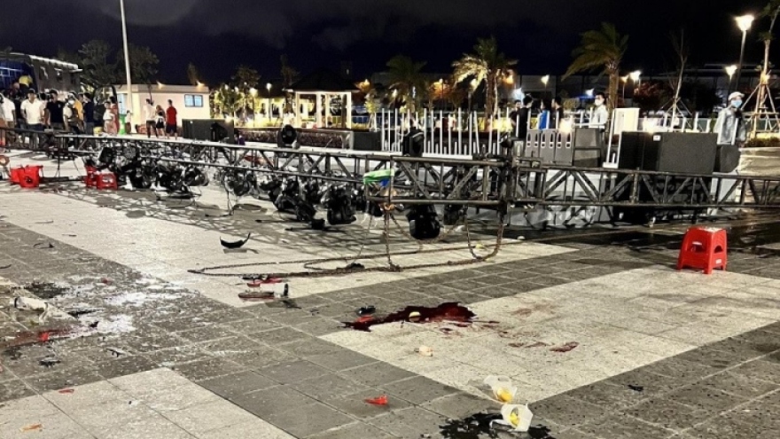 Several injured as stage collapses at Vietnam water music festival